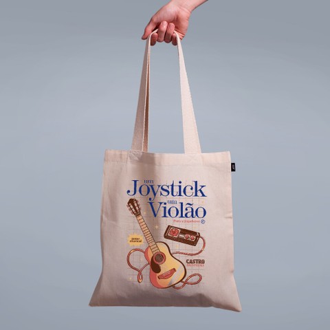 ECOBAG PALHA - UM JOYSTICK E UM VIOLÃO